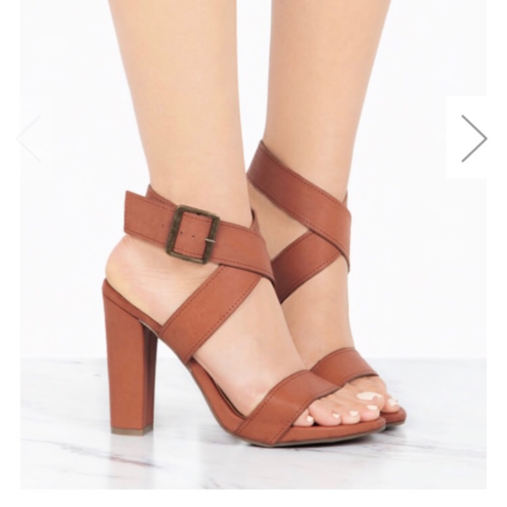 Never worn heels. Color cognac. Size 8